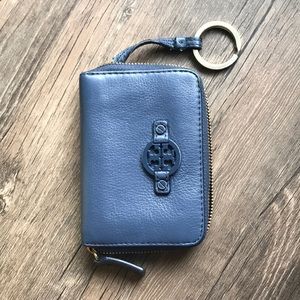 Tory Burch leather coin purse keychain